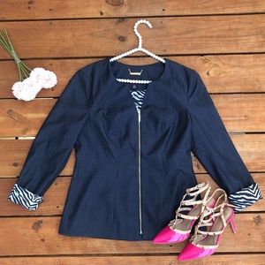 Dana Buchman Navy Blue Full Zip Jacket • Size 8